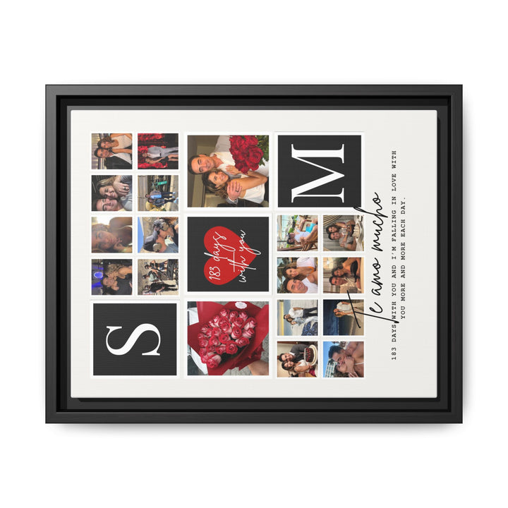 Framed Photo Collage Canvas — Personalized Love Memory Wall Art
